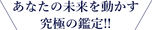 あなたの未来を動かす 究極の鑑定!!