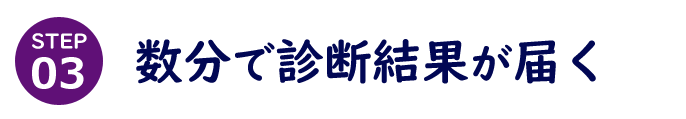 STEP03 数分で診断結果が届く
