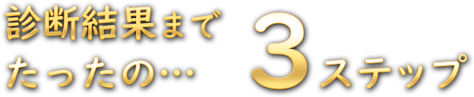 診断結果までたったの…3ステップ